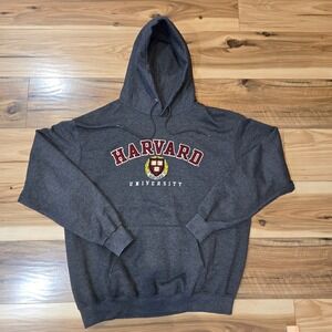 Champion Harvard University Hoodie Mens Dark Gray Size XL Harvard Patch Logo
